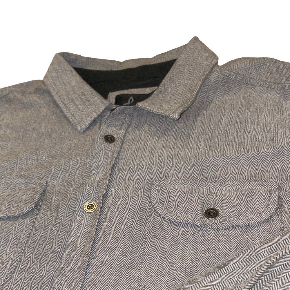 PrAna Men’s Grey Herringbone Button Down Shirt XX-Large